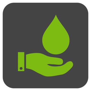 Vektör simge su hizmet düz kare