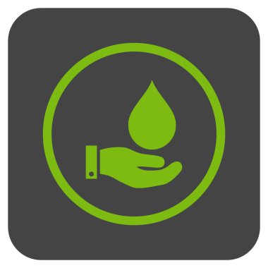 Vektör simge su hizmet düz kare