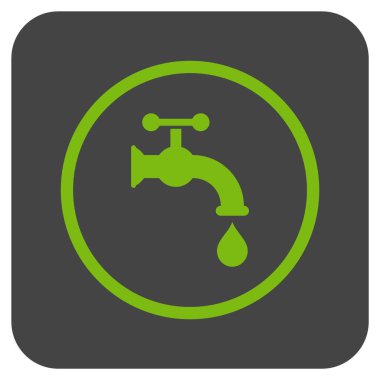 Su musluk düz kare vektör simgesi