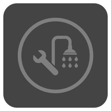 Sıhhi tesisat düz kare vektör simgesi