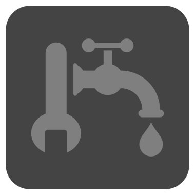 Sıhhi tesisat düz kare vektör simgesi