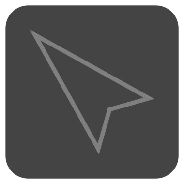 İşaretçi sol düz vektör simgesi kare.