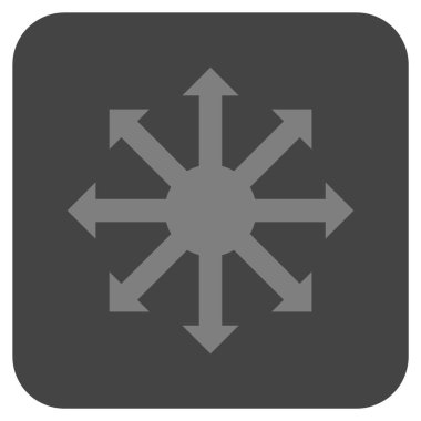 Radyal oklar düz kare vektör simgesi