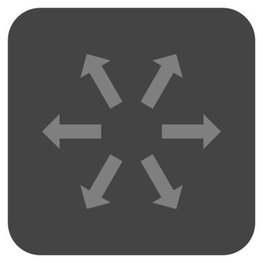 Radyal oklar düz kare vektör simgesi