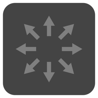 Radyal oklar düz kare vektör simgesi