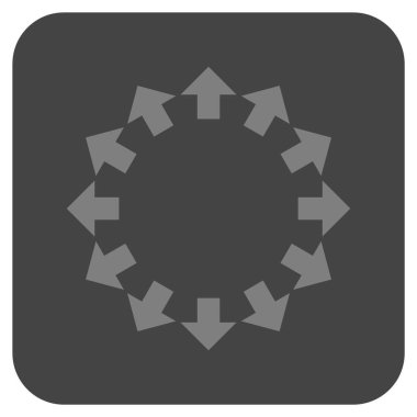 Radyal oklar düz kare vektör simgesi