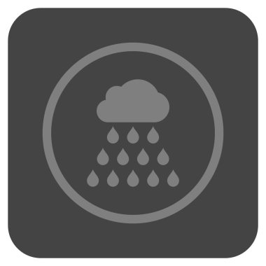 Yağmur bulutu düz kare vektör simgesi