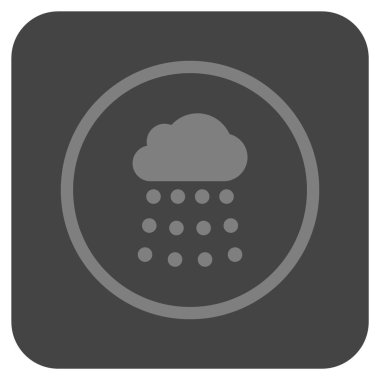 Yağmur bulutu düz kare vektör simgesi