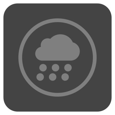 Yağmur bulutu düz kare vektör simgesi