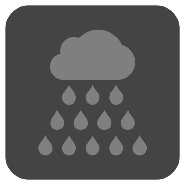 Yağmur bulutu düz kare vektör simgesi