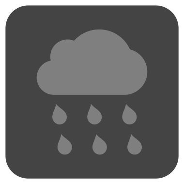 Yağmur bulutu düz kare vektör simgesi