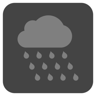 Yağmur bulutu düz kare vektör simgesi