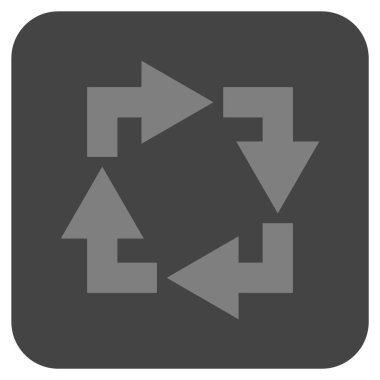 Geri dönüşüm düz kare vektör simgesi