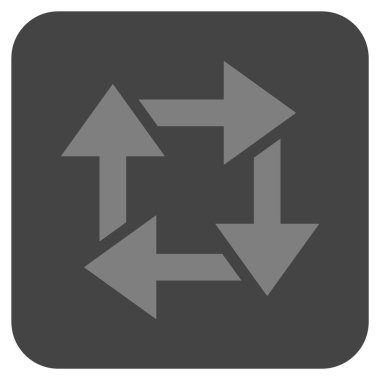 Geri dönüşüm düz kare vektör simgesi