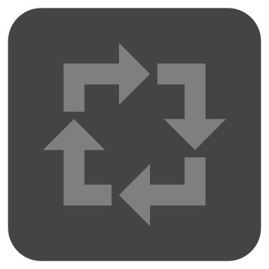 Geri dönüşüm düz kare vektör simgesi