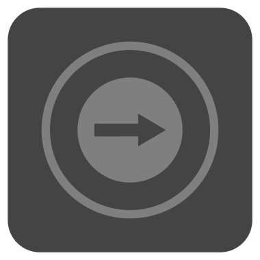 Sağ ok düz kare vektör simgesi yuvarlak