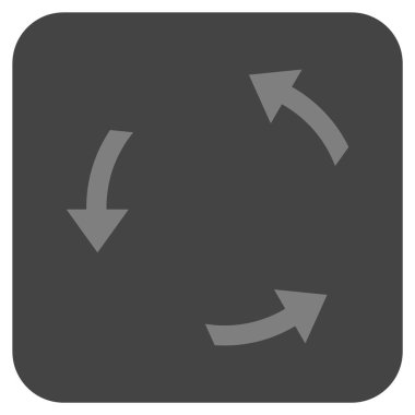 Saatin tersi yönde düz kare vektör simge döndürmek