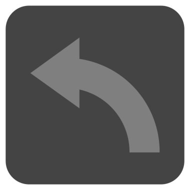 Sol düz kare vektör simge döndürmek