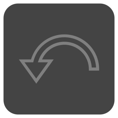 Sol düz kare vektör simge döndürmek