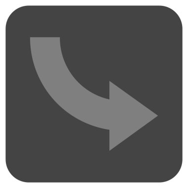 Sağa döndür düz kare vektör simgesi