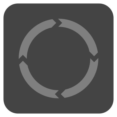 Döndürme düz kare vektör simgesi