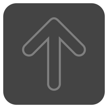 Düz yukarı yönlü ok vektör simgesi kare