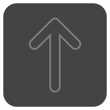 Düz yukarı yönlü ok vektör simgesi kare