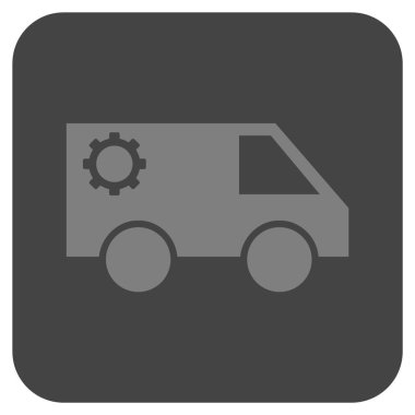 Hizmet araba düz kare vektör simgesi
