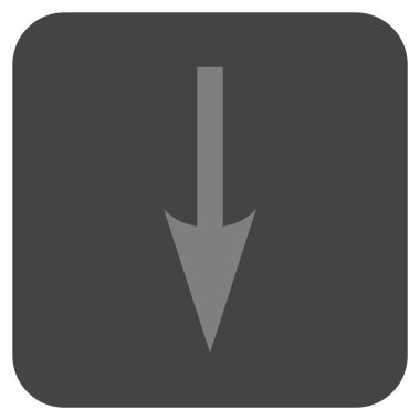 Düz kare vektör simgesi aşağı ok keskin