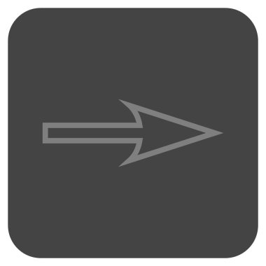 Keskin ok sağ düz vektör simgesi kare