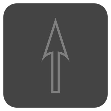 Düz kare vektör simge yukarı ok keskin