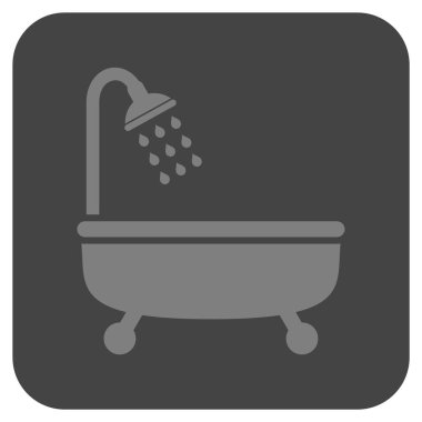 Duş banyo düz kare vektör simgesi