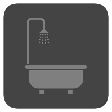 Duş banyo düz kare vektör simgesi