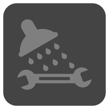 Duş sıhhi tesisat düz kare vektör simgesi