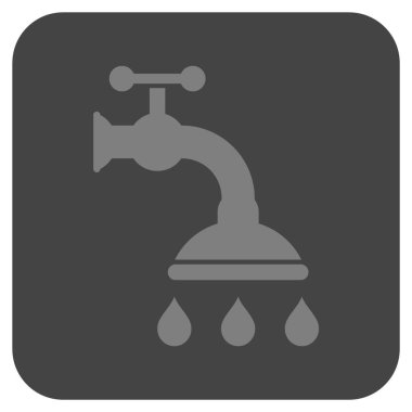 Duş musluk düz kare vektör simgesi