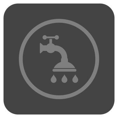 Duş musluk düz kare vektör simgesi