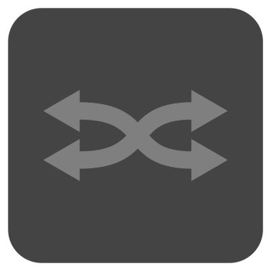 Shuffle okları yatay düz kare vektör simgesi