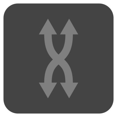 Shuffle okları dikey düz kare vektör simgesi