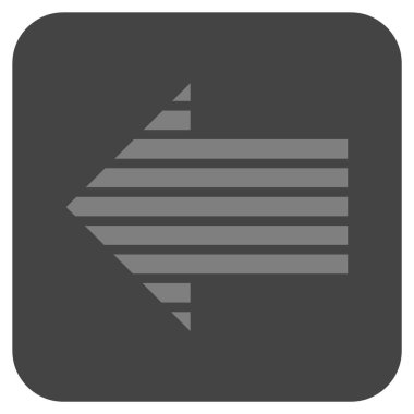 Düz sol şerit ok vektör simgesi kare