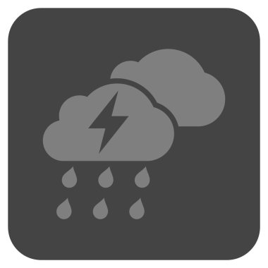 Fırtına bulutları düz kare vektör simgesi