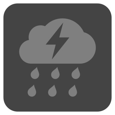 Fırtına düz kare vektör simgesi