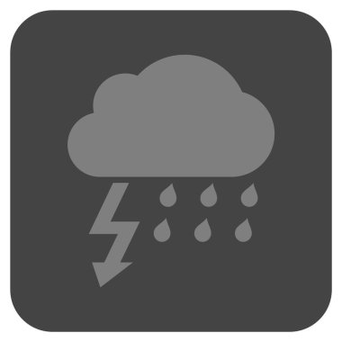 Fırtına düz kare vektör simgesi