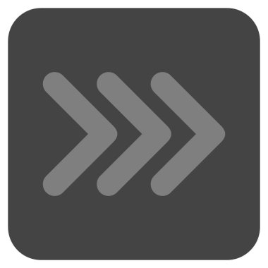 Sağa üçlü ok ucu düz vektör simgesi kare