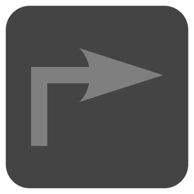 Vektör simge düz kare sağa dönün