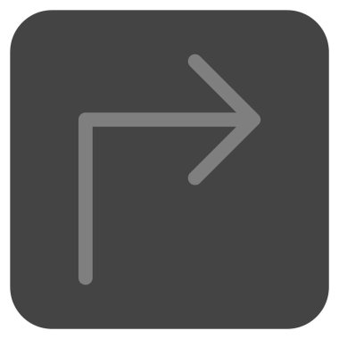 Vektör simge düz kare sağa dönün