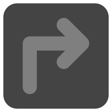 Vektör simge düz kare sağa dönün