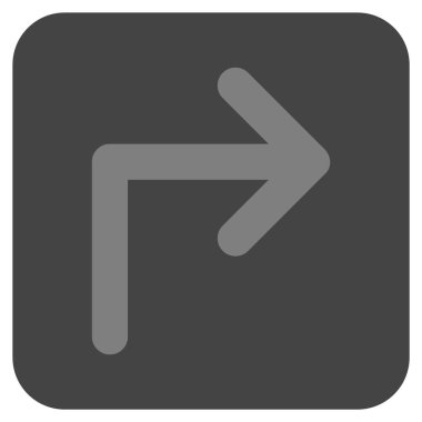 Vektör simge düz kare sağa dönün