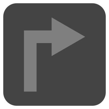 Vektör simge düz kare sağa dönün