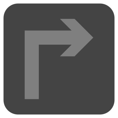 Vektör simge düz kare sağa dönün