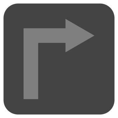 Vektör simge düz kare sağa dönün